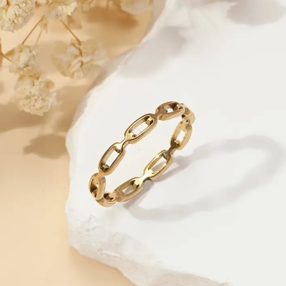 18 KT Gold Over Titanium Ring - Picture 1 of 3